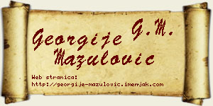 Georgije Mazulović vizit kartica
